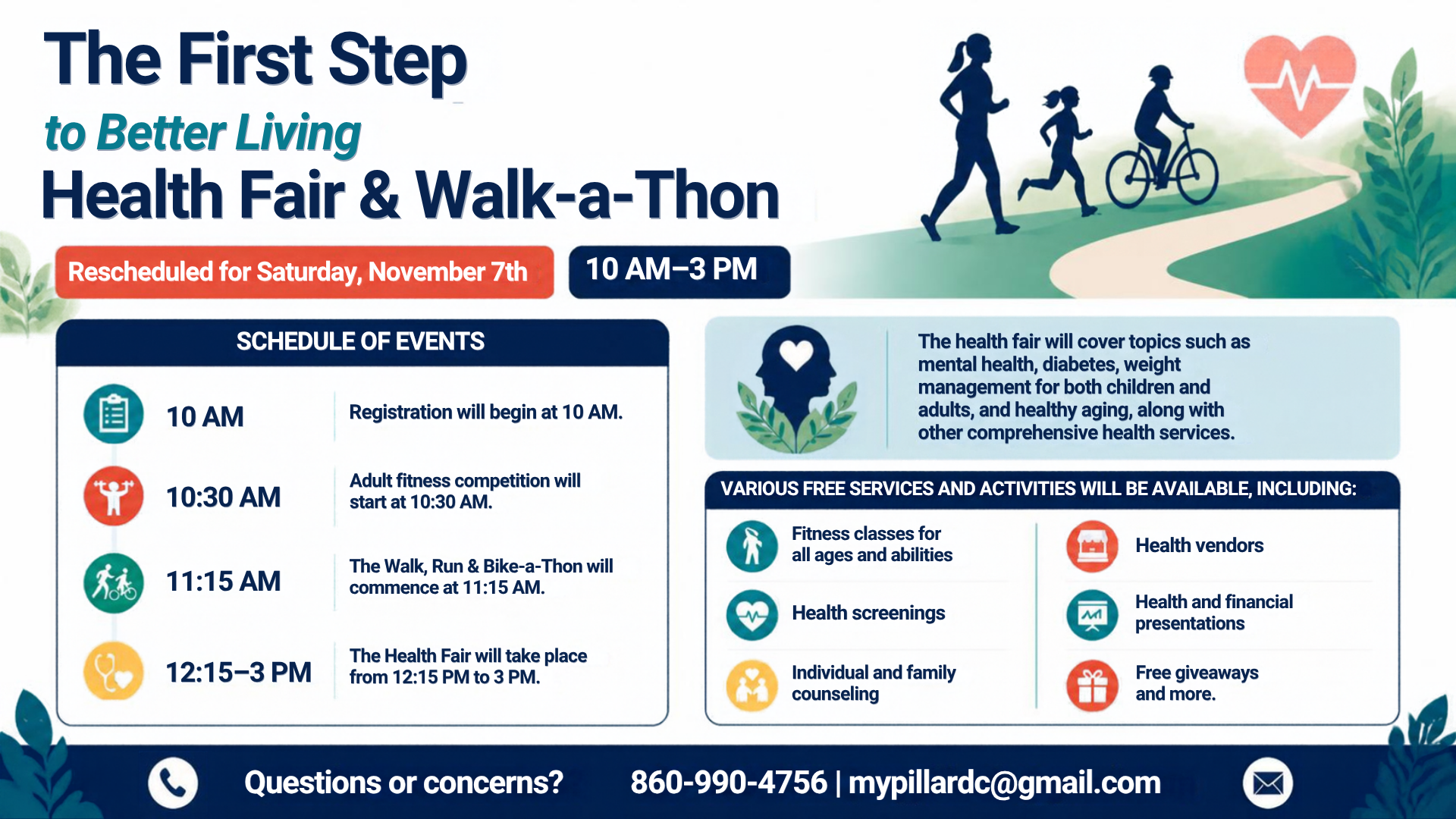 Health fair and walk-a-thon web graphic